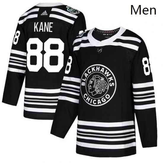 Mens Adidas Chicago Blackhawks 88 Patrick Kane Authentic Black 2019 Winter Classic NHL Jersey